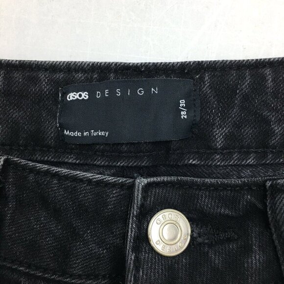 ASOS Jeans Women's Faded Black Ankle Jeans High Rise size 28 length 25" - Picture 3 of 9